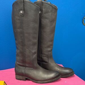 Frye Dark Brown Calf-High Boots